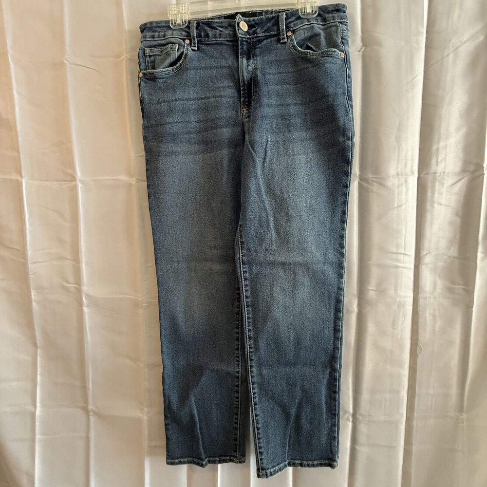 Jordache Womens‎ Blue Jeans 12 33x29 High Rise Straight Mom Denim